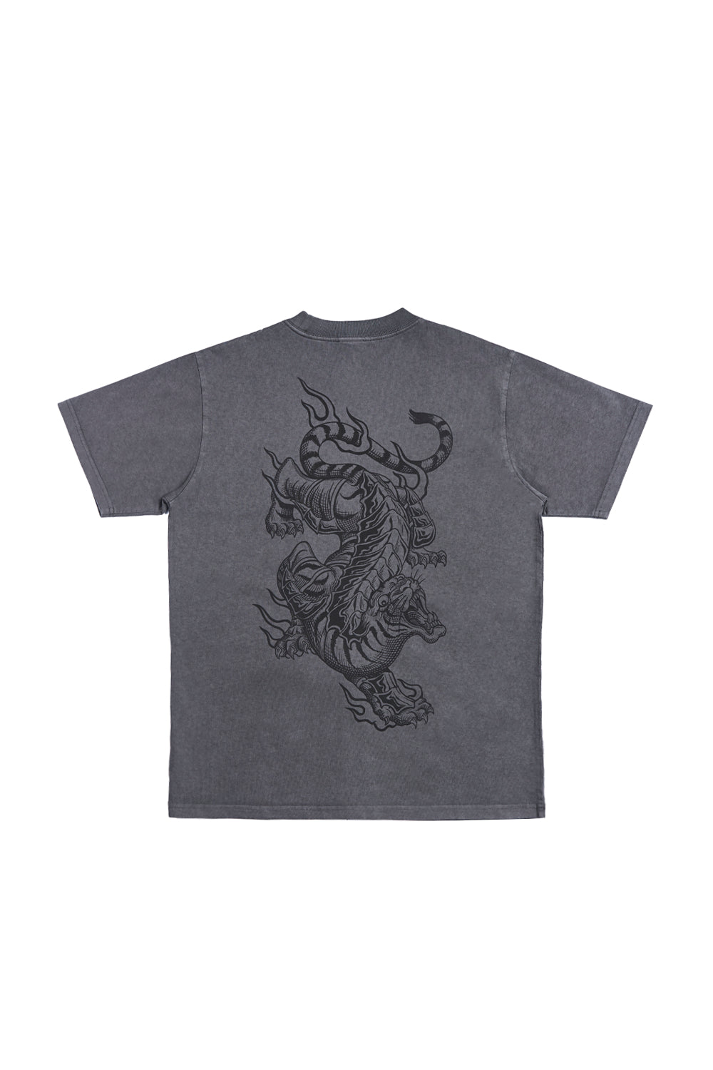 Polera Burning Tiger Gris | Matias Wenuqueo