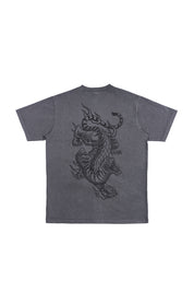 Polera Burning Tiger Gris | Matias Wenuqueo