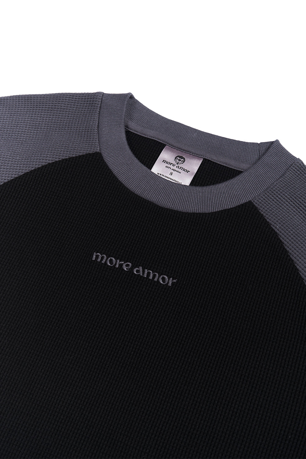 Polera Waffle Raglan Negra&Gris | more amor