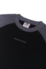 Polera Waffle Raglan Negra&Gris | more amor