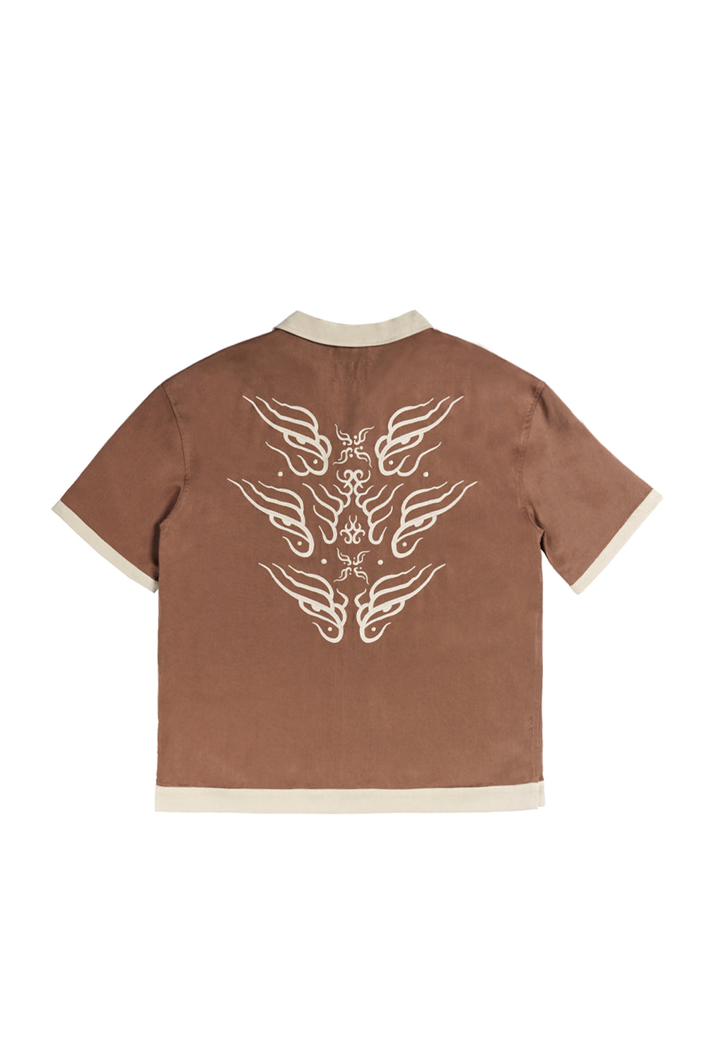 Camisa Fire Eyes Cafe Mujer | Matias Wenuqueo