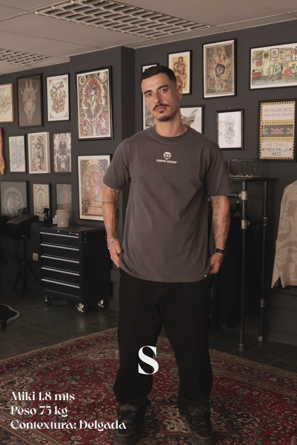 Polera 250 gr Japanese Tiger Gris | Pablo Esquivel